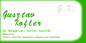 gusztav kofler business card
